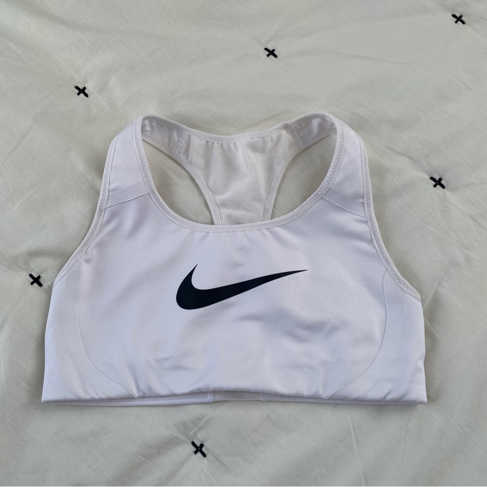 Nike Victory Lined Medium Impact Sports Bra White Racerback Women's XS